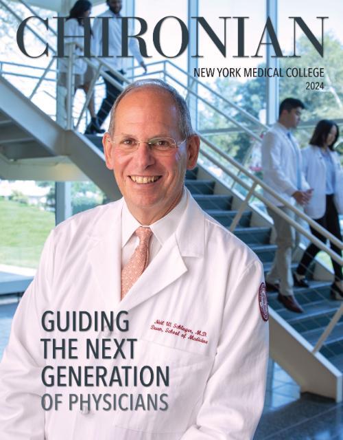 Chironian Magazine 2023 Cover with Dr. Schluger smiling