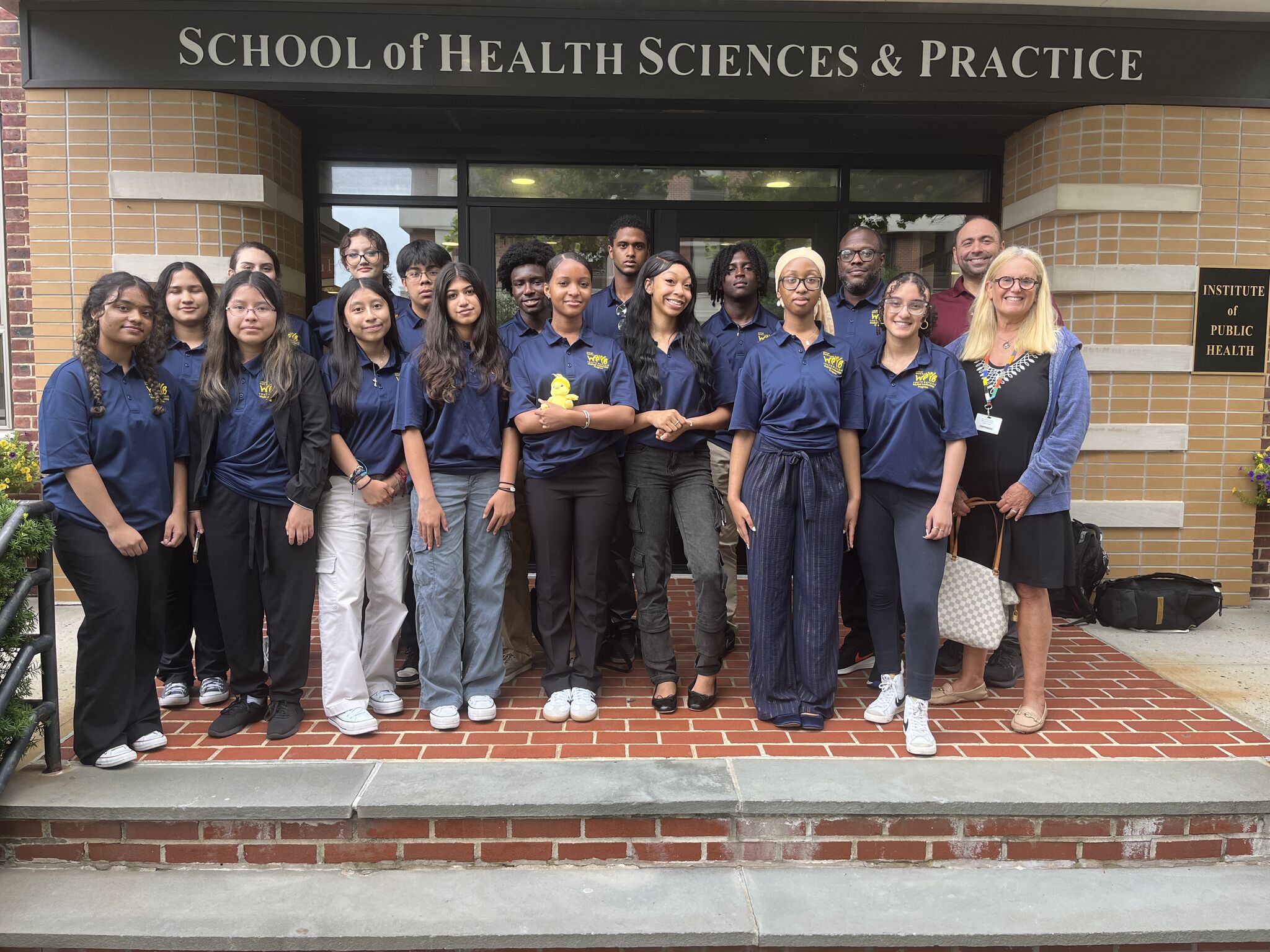 Students from the White Plains Youth Bureau at the School of Health Sciences and Practice.