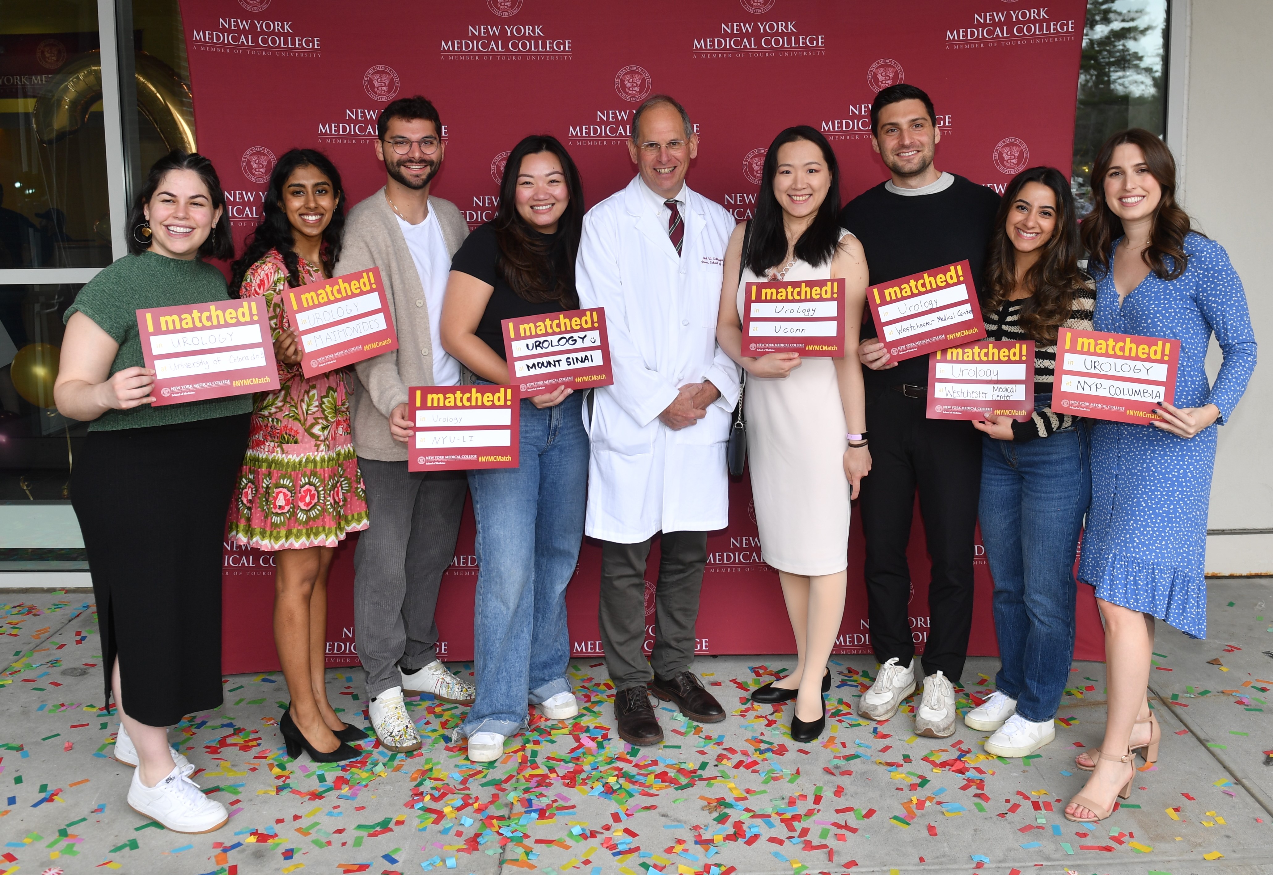 Medical Students with Dean Neil Schluger on Match Day 2024